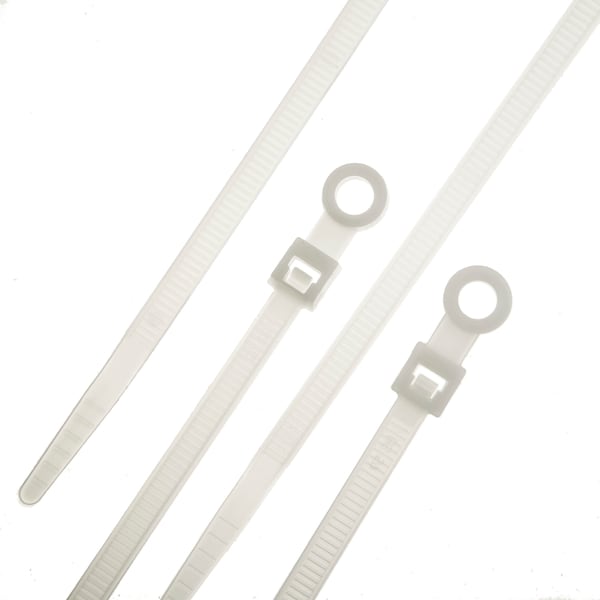 Cable Tie, 15 in L, 4 in Max Bundle Dia., Natural, Nylon 6/6, 50 lb Strength, 100 PK